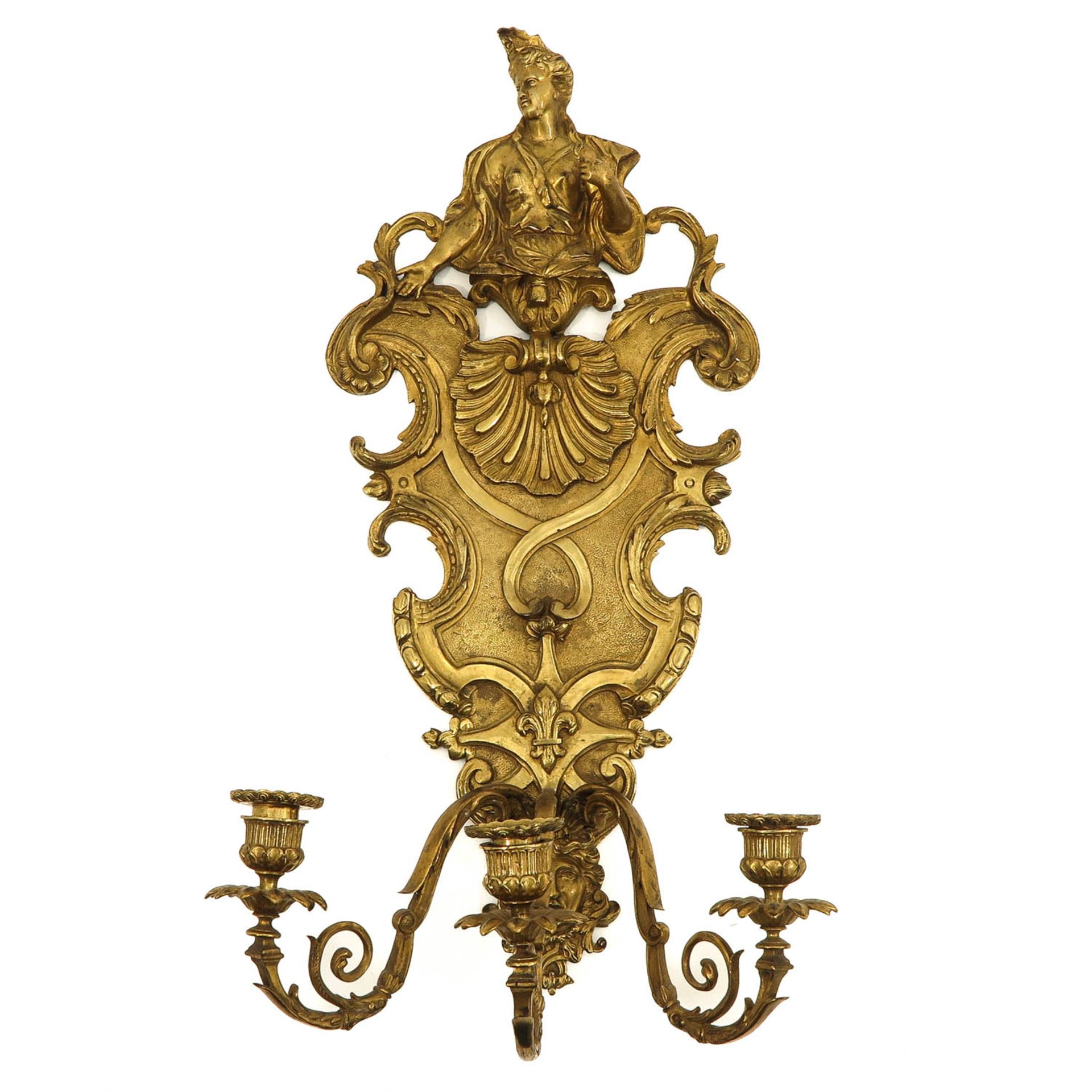 A Pair of Bronze Sconces - Image 3 of 10