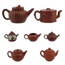 A Colleciton of 7 Yixing Teapots