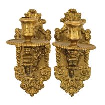 A Pair of Bronze Sconces