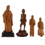 A Collection of 4 Carved Wood Sculptures