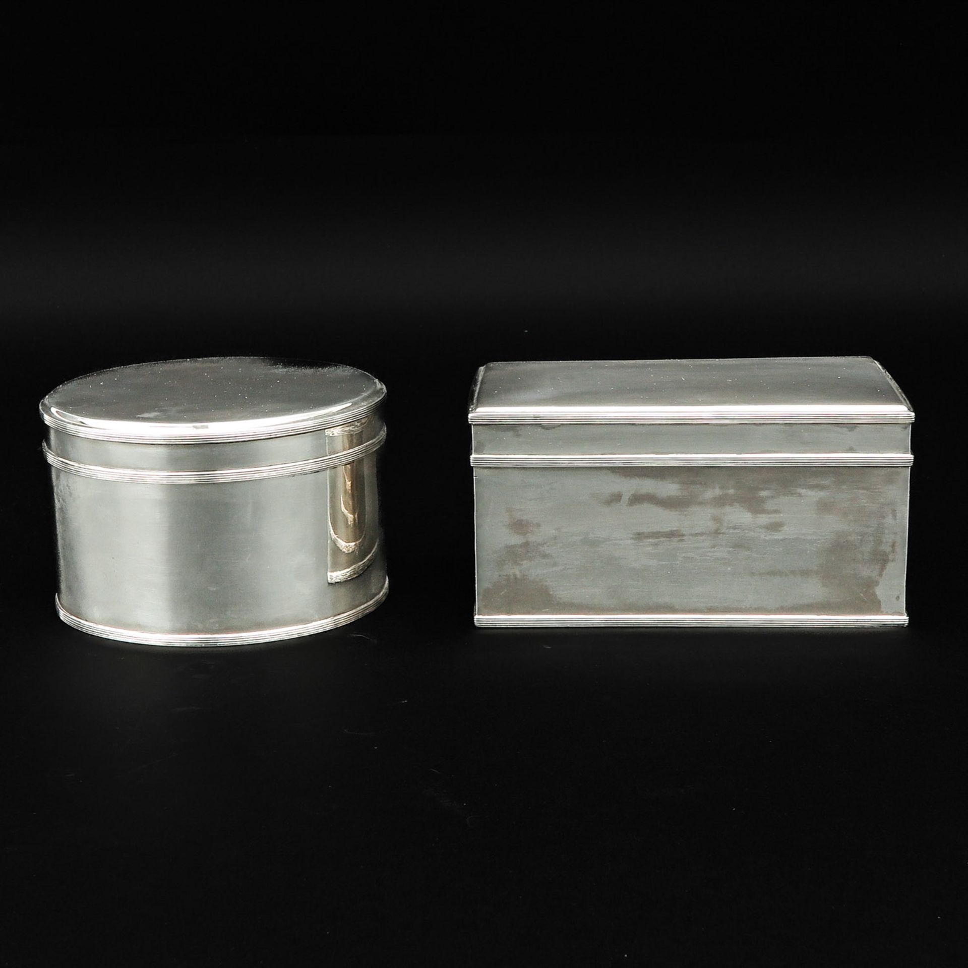 A Pair of Silver Cookie Boxes