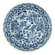 A Blue and White Serving Plate