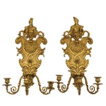 A Pair of Bronze Sconces