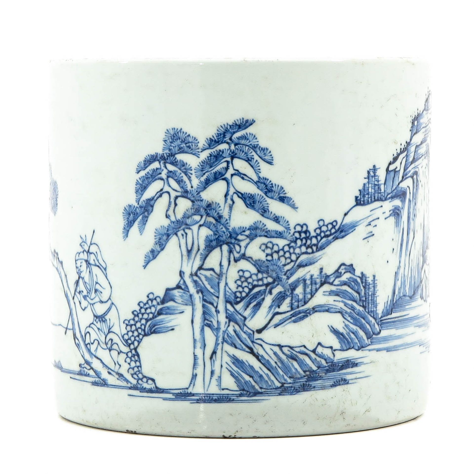A Blue and White Brush Pot - Image 3 of 9