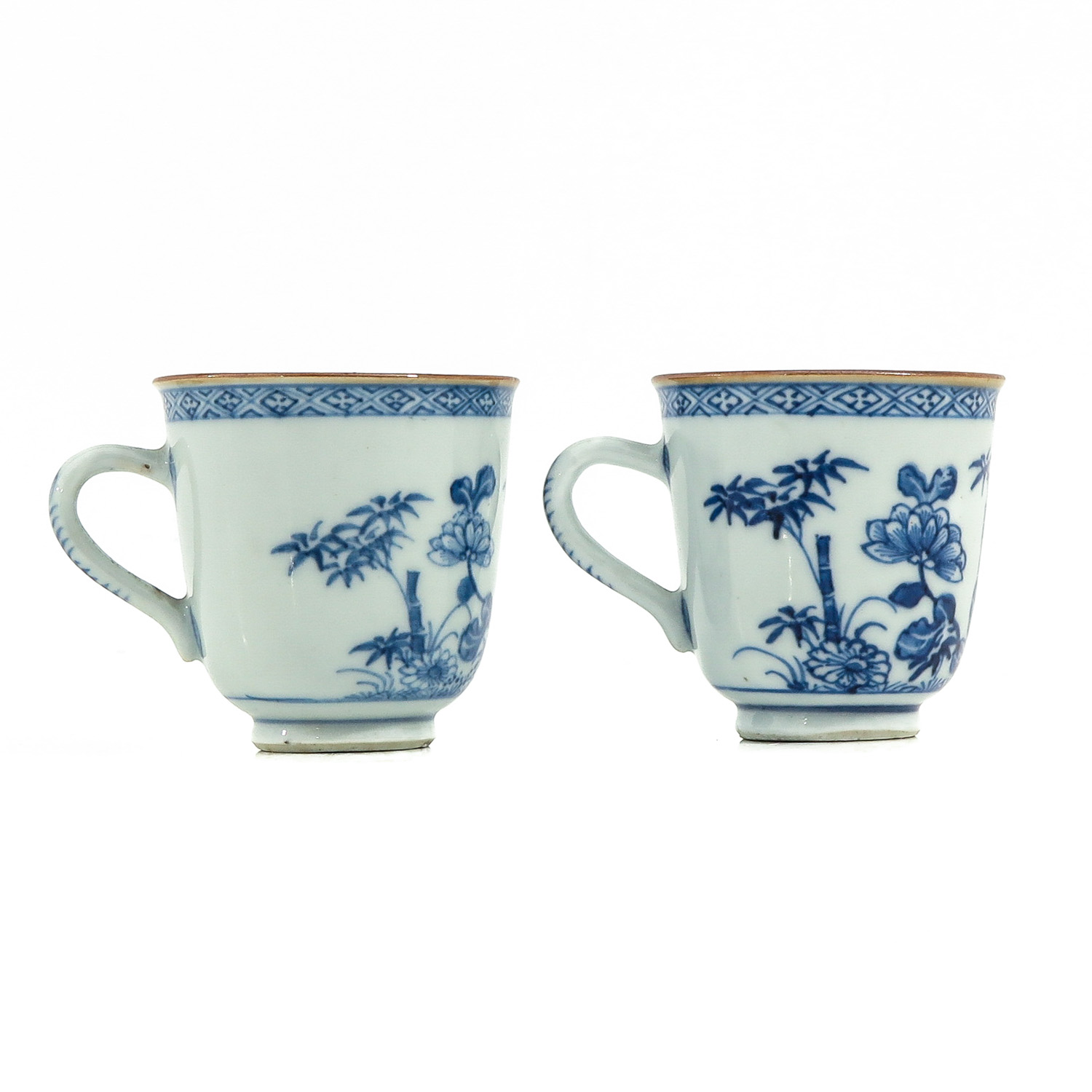A Pair of Blue and White Cups and Saucers - Image 3 of 10