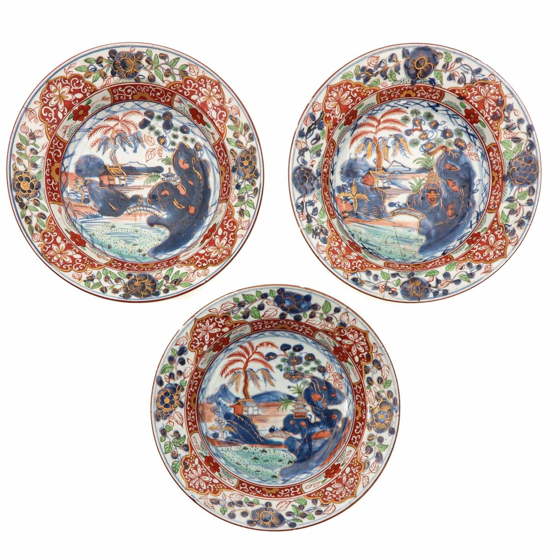 A Series of 3 Polychrome Decor Plates