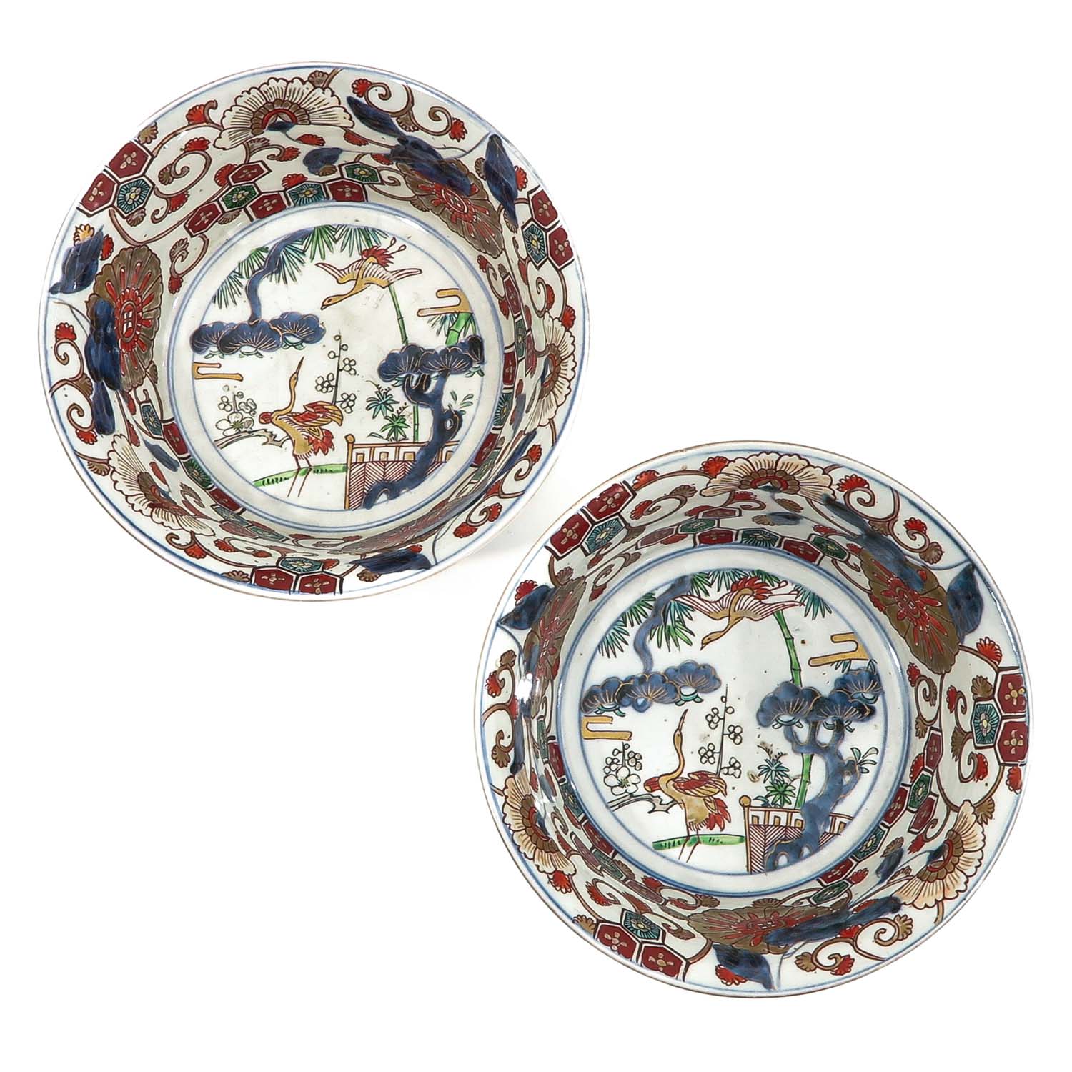 A Pair of Polychrome Serving Bowls - Image 5 of 10