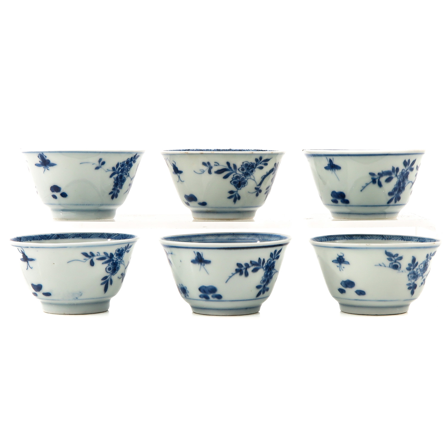 A Series of 6 Blue and White Cups and Saucers - Image 3 of 10