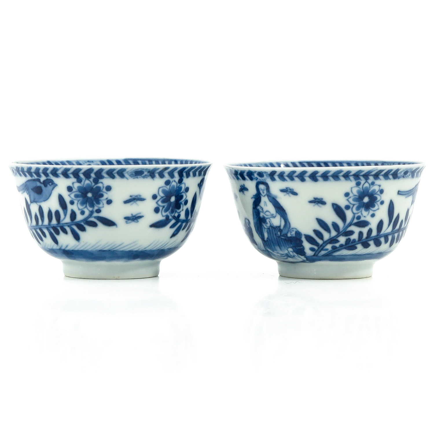 A Collection of Blue and White Cups and Saucer - Image 4 of 10