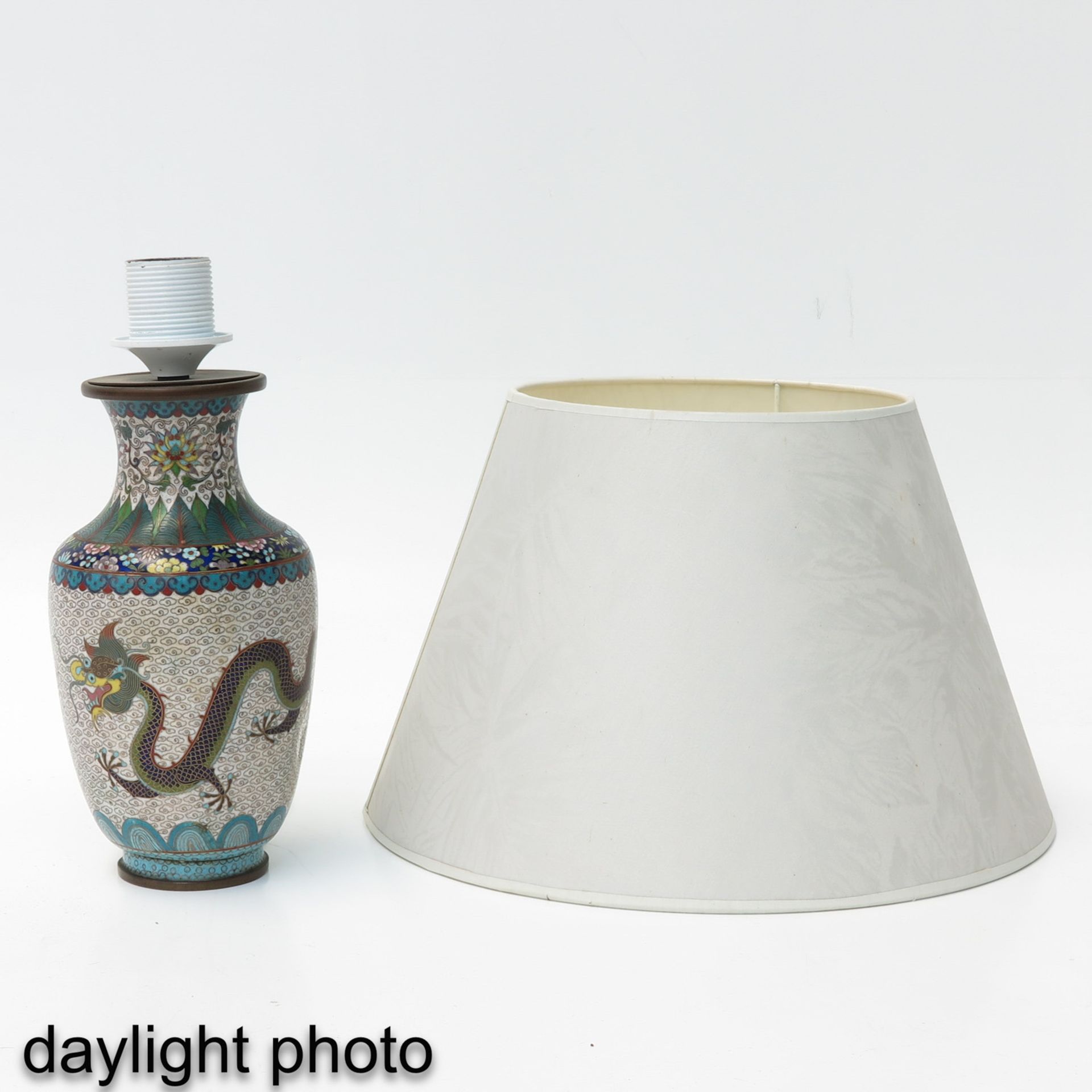 A Pair of Cloisonne Lamps - Image 7 of 9