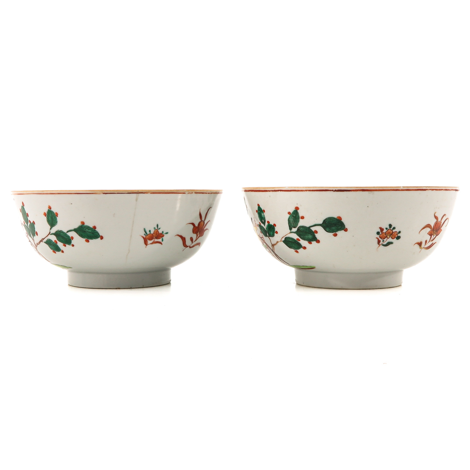 A Pair of Polychrome Decor Bowls - Image 3 of 9