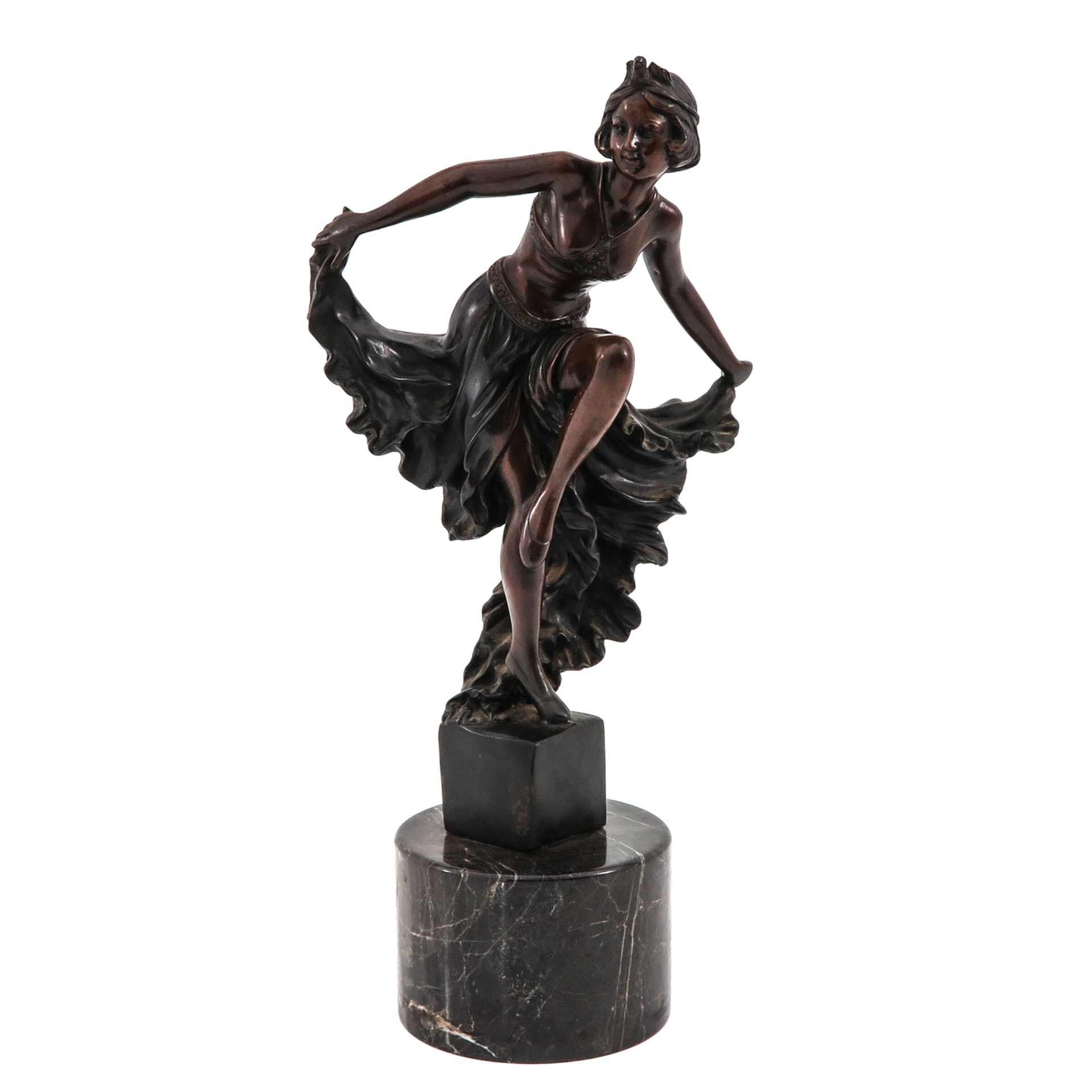 A Bronze Sculpture on Marble Base