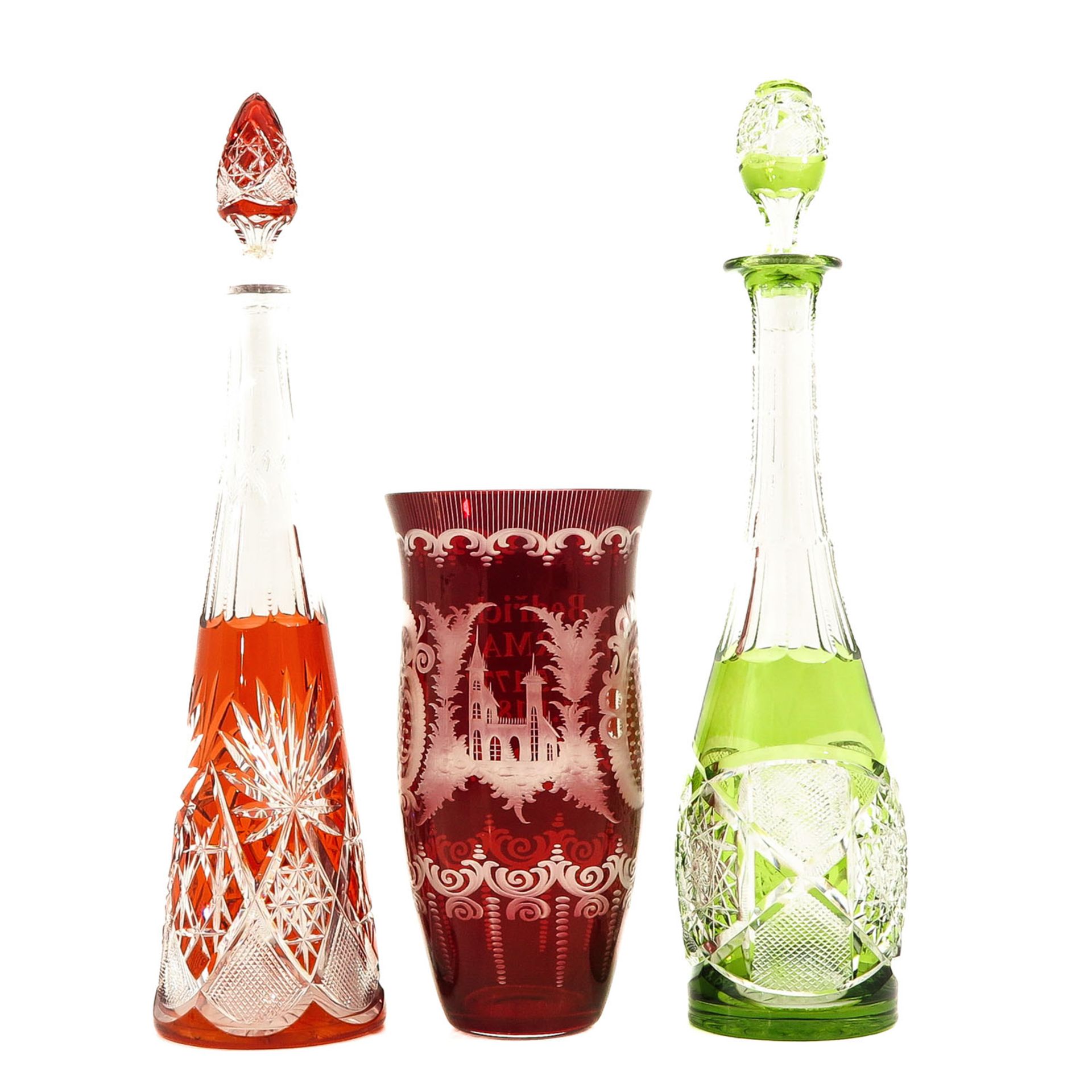 3 Pieces of Bohemian Crystal - Image 3 of 10