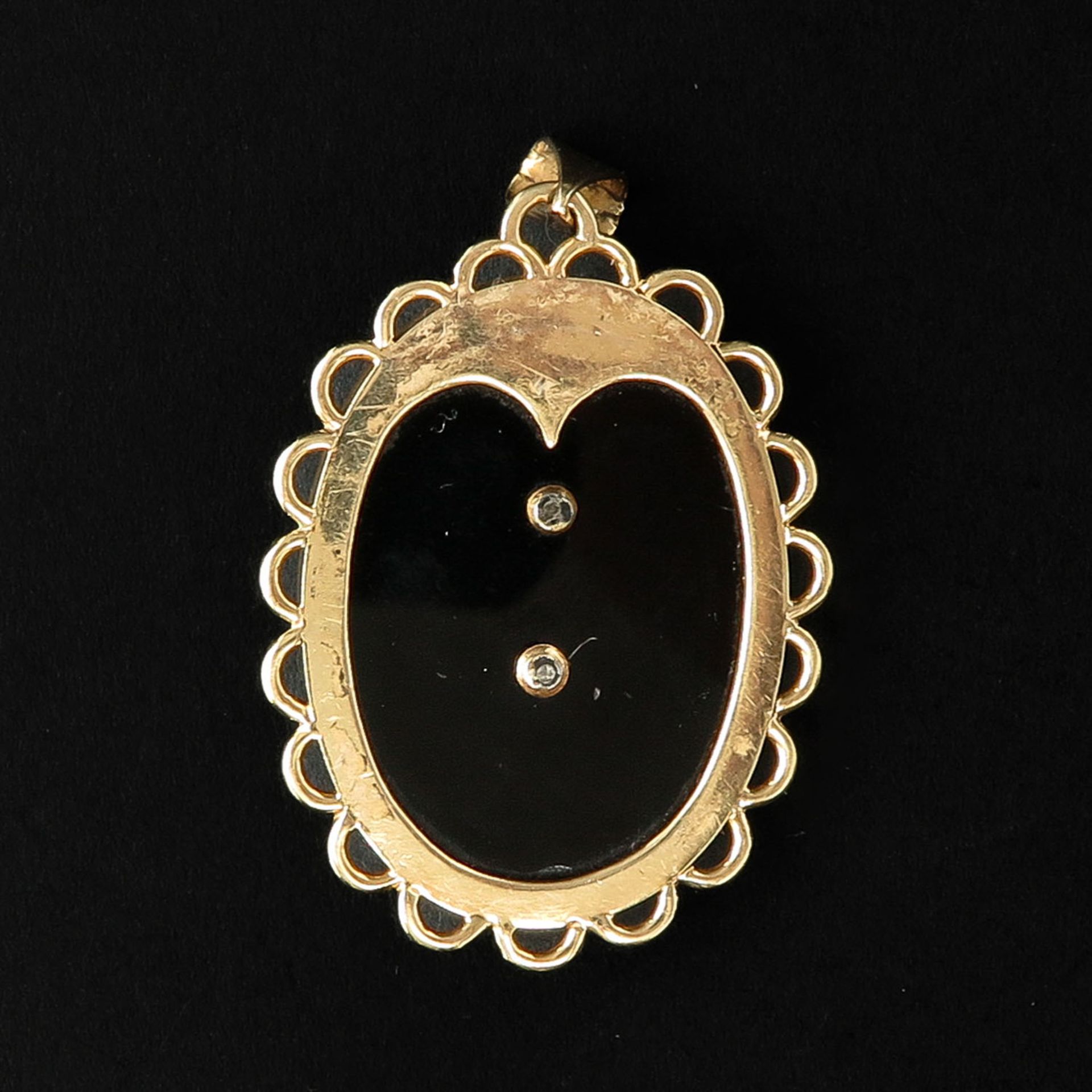 A Onyx and Diamond Brooch - Image 2 of 3
