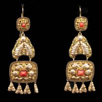 A Pair of 14KG Bells with Red Coral