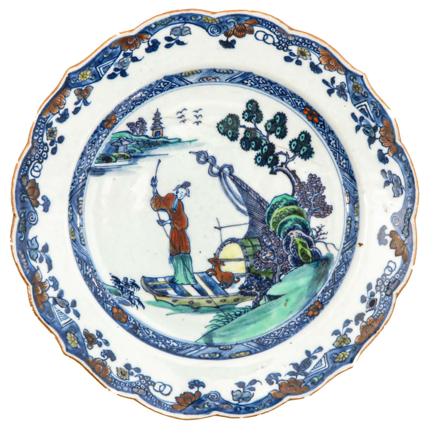 A Pair of Polychrome Plates - Image 3 of 9