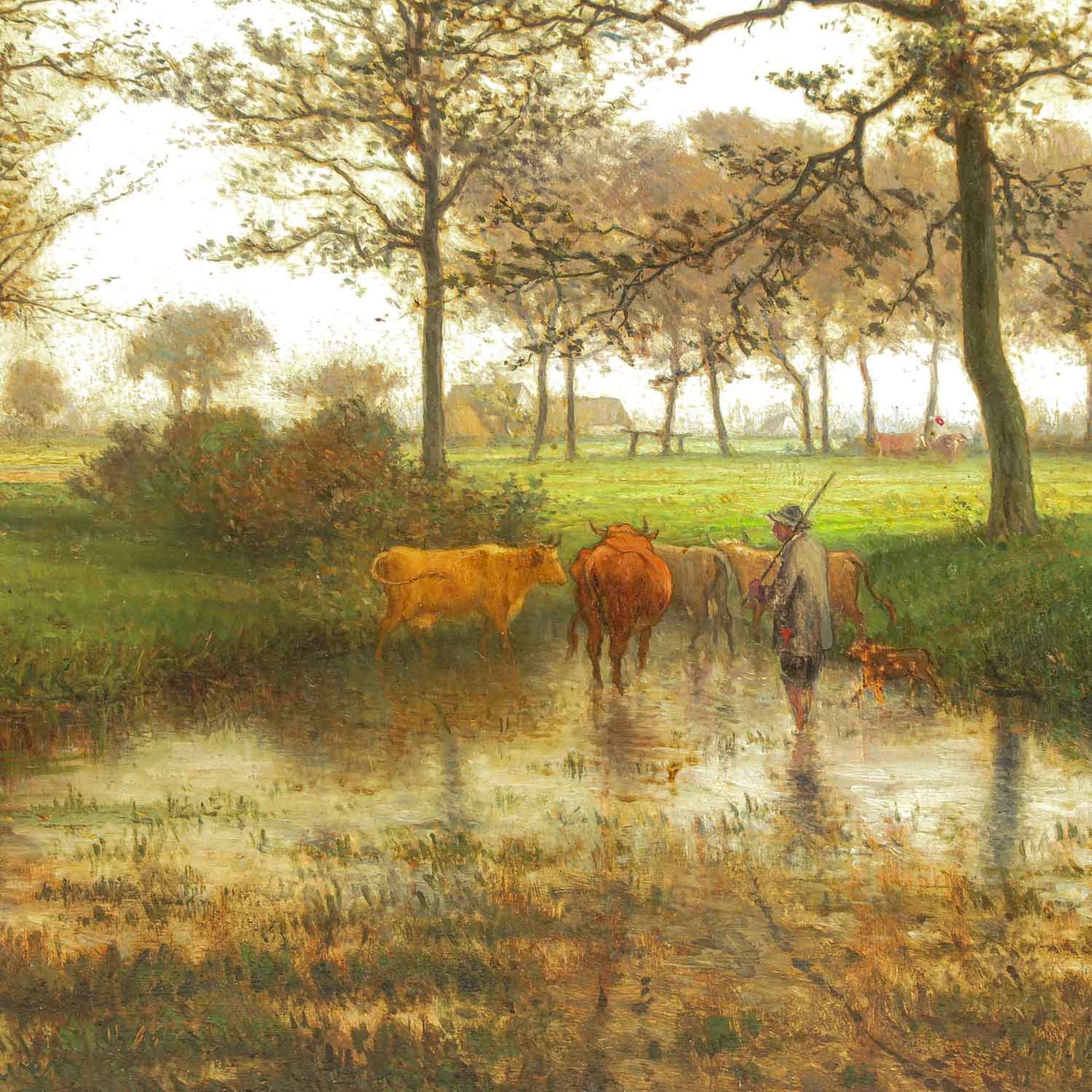 An Oil on panel Signed Auguste De Lathouwer - Bild 4 aus 6