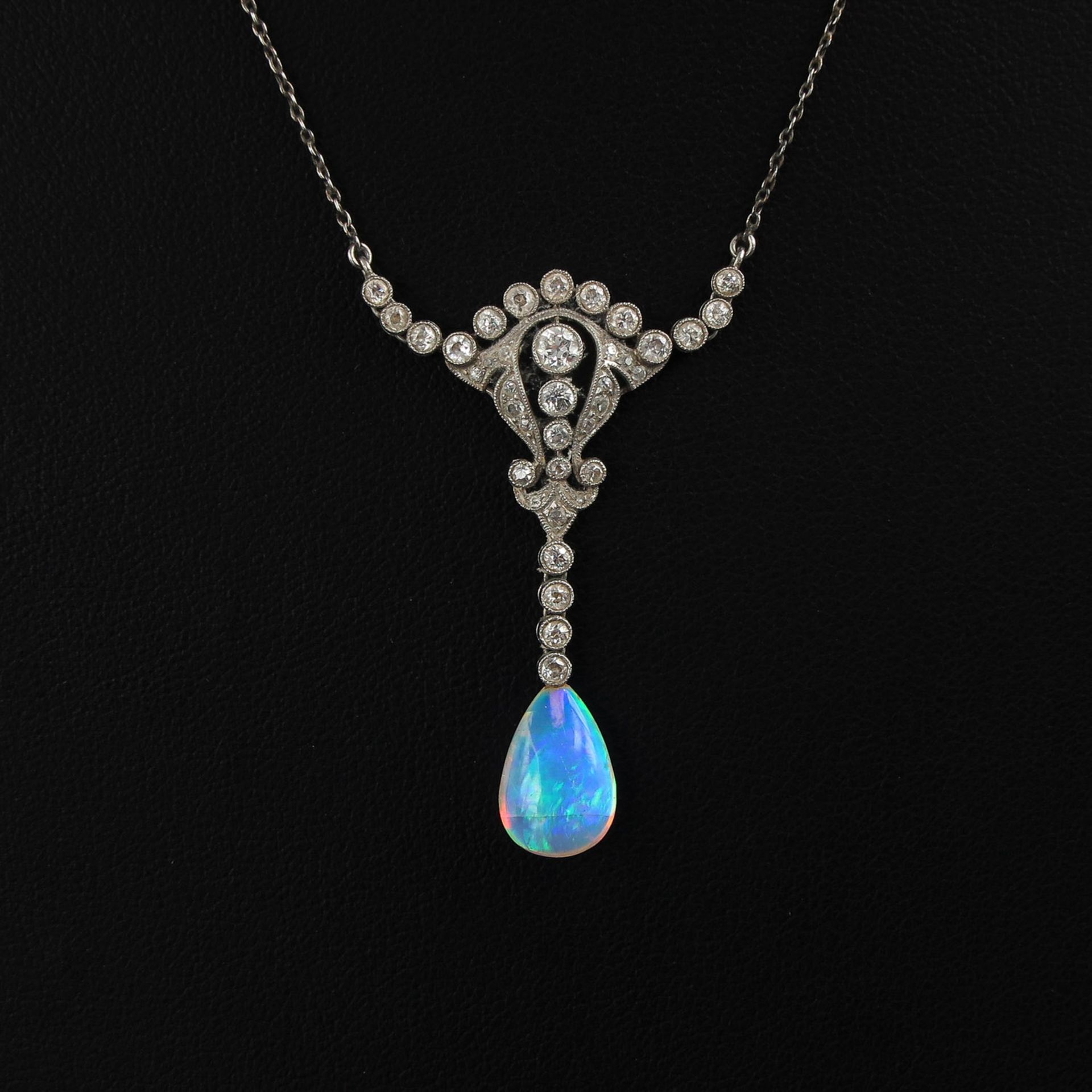 A Diamond and Opal Necklace Circa 1920