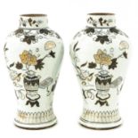 A Pair of Encre de Chine Decor Vases