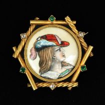 An Enamel Portrait Brooch