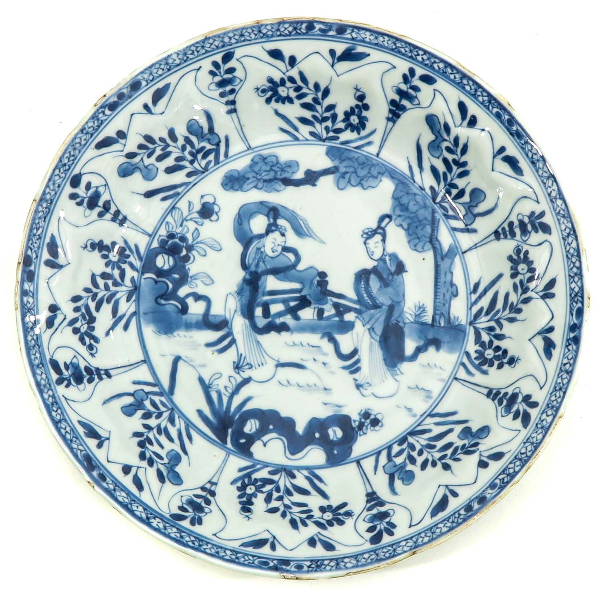 A Lot of 2 Blue and White Plates - Bild 5 aus 9