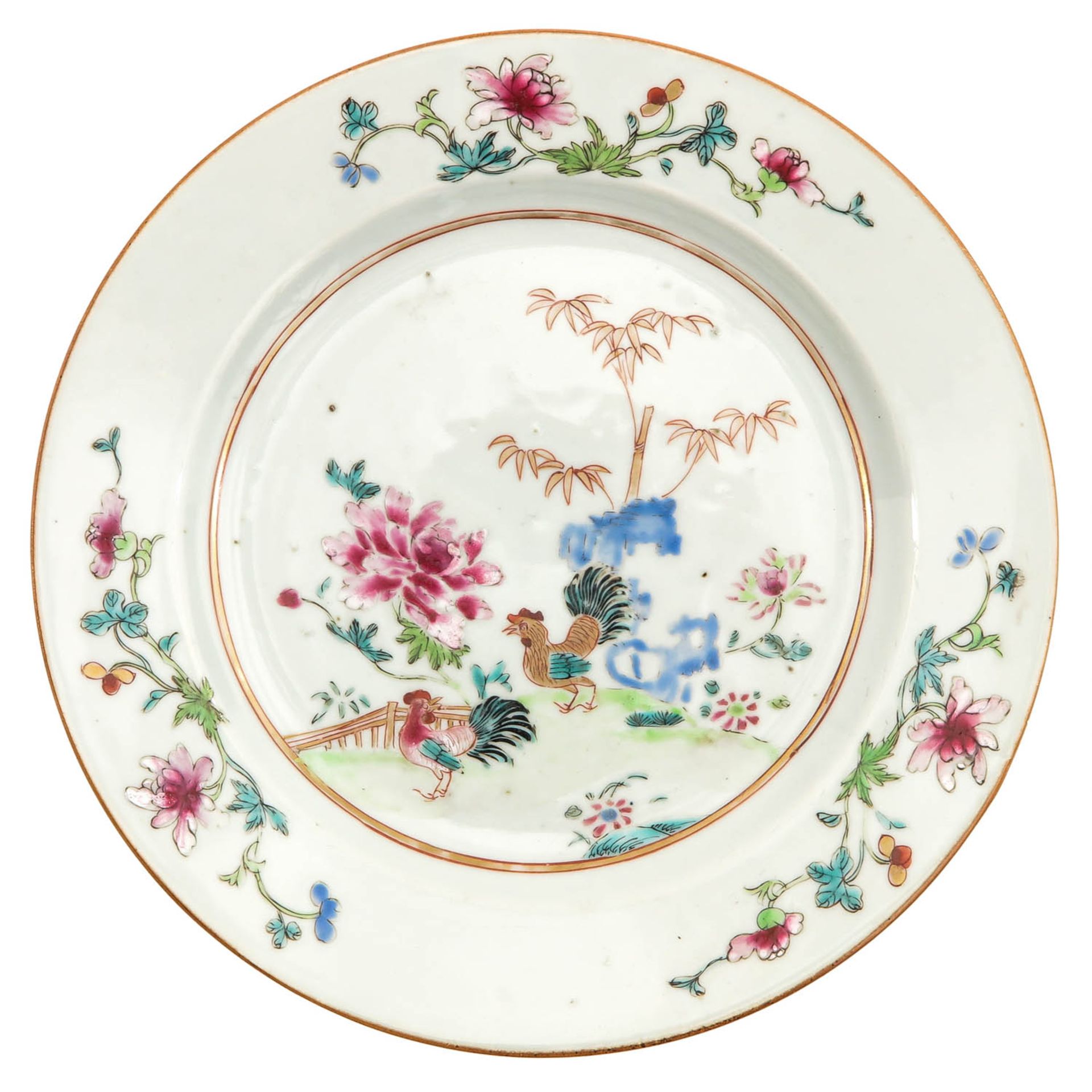 A Pair of Famille Rose Plates - Image 5 of 9