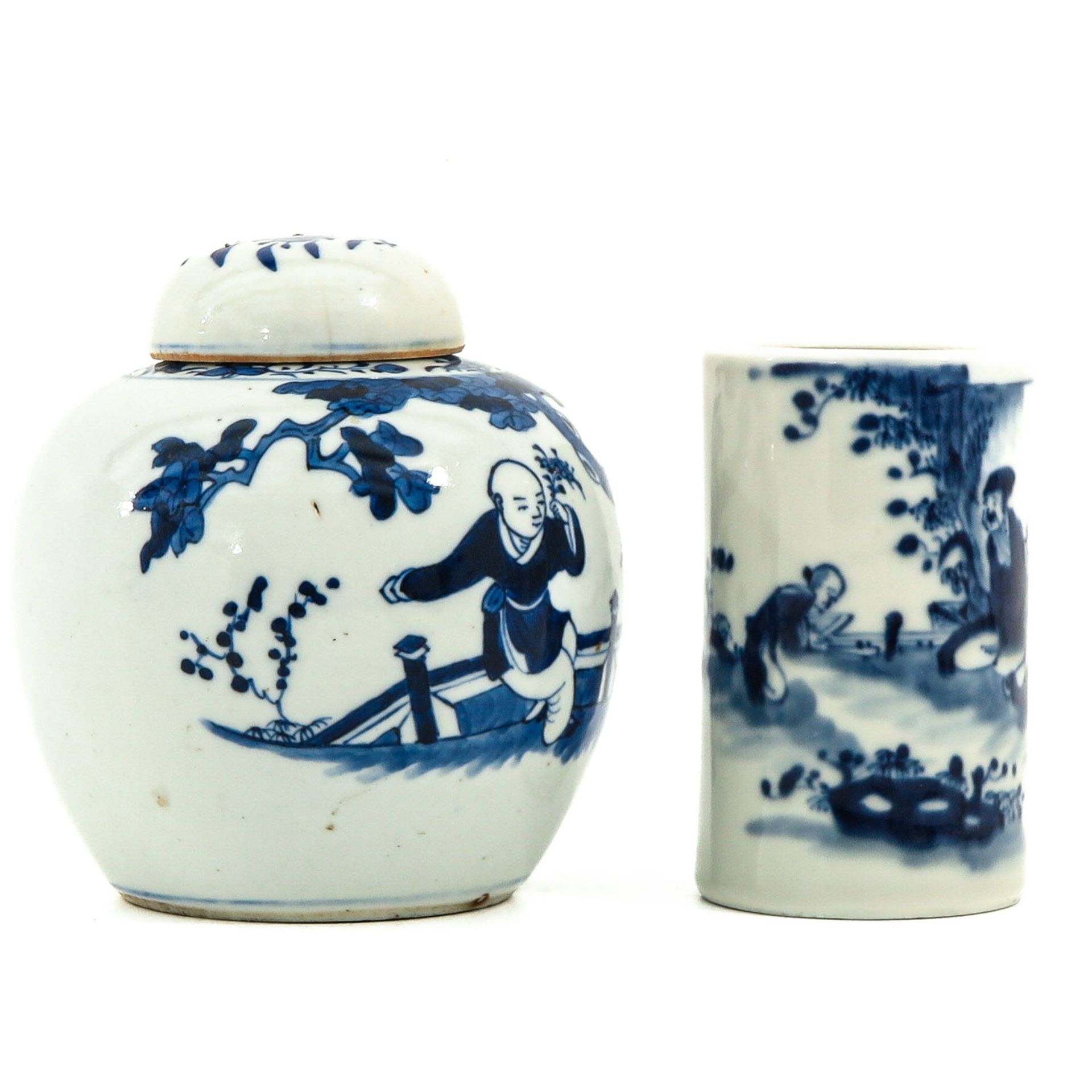 A Blue and White Ginger Jar and Pencil Pot - Image 4 of 10