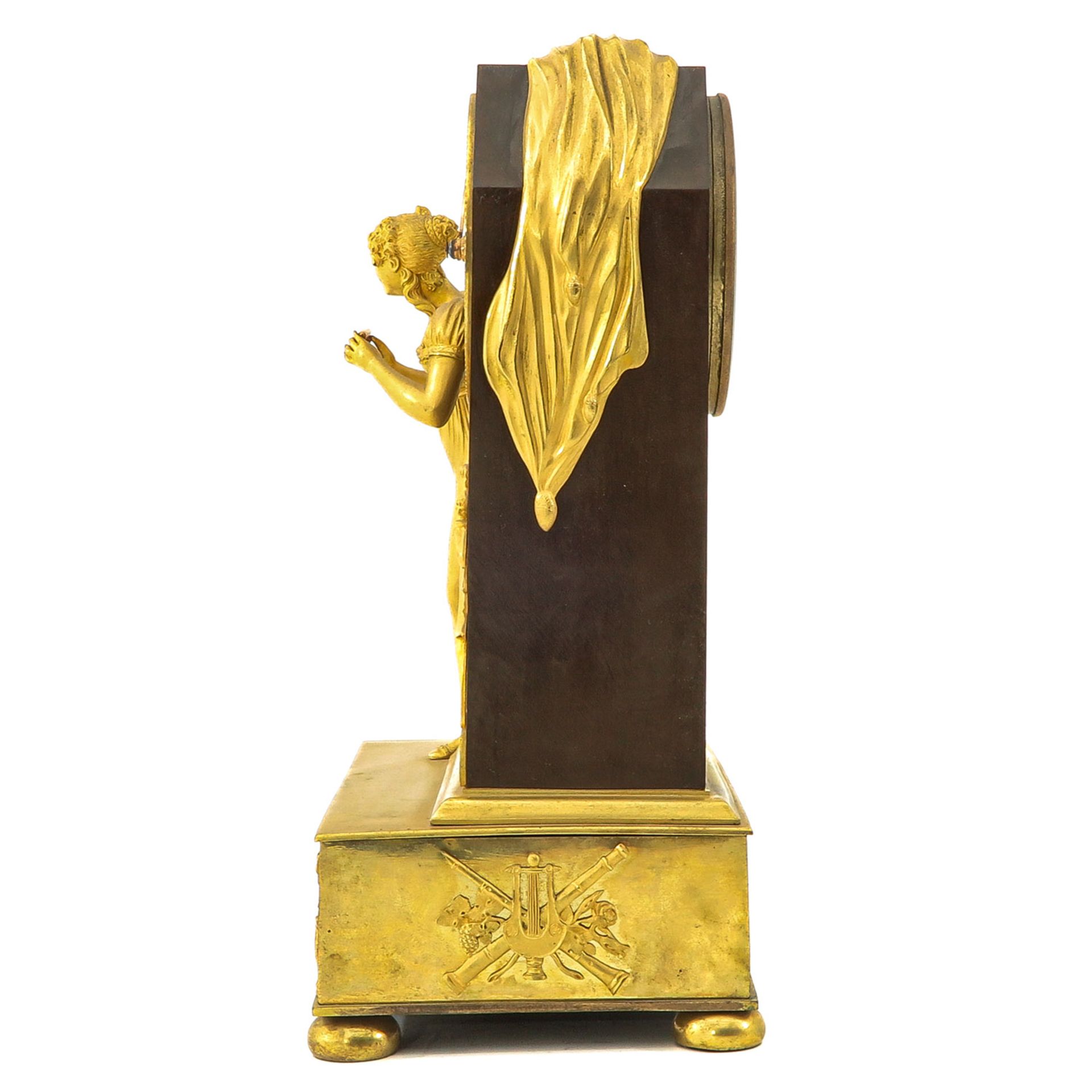 A French Empire Gilded Bronze Pendule - Image 2 of 8