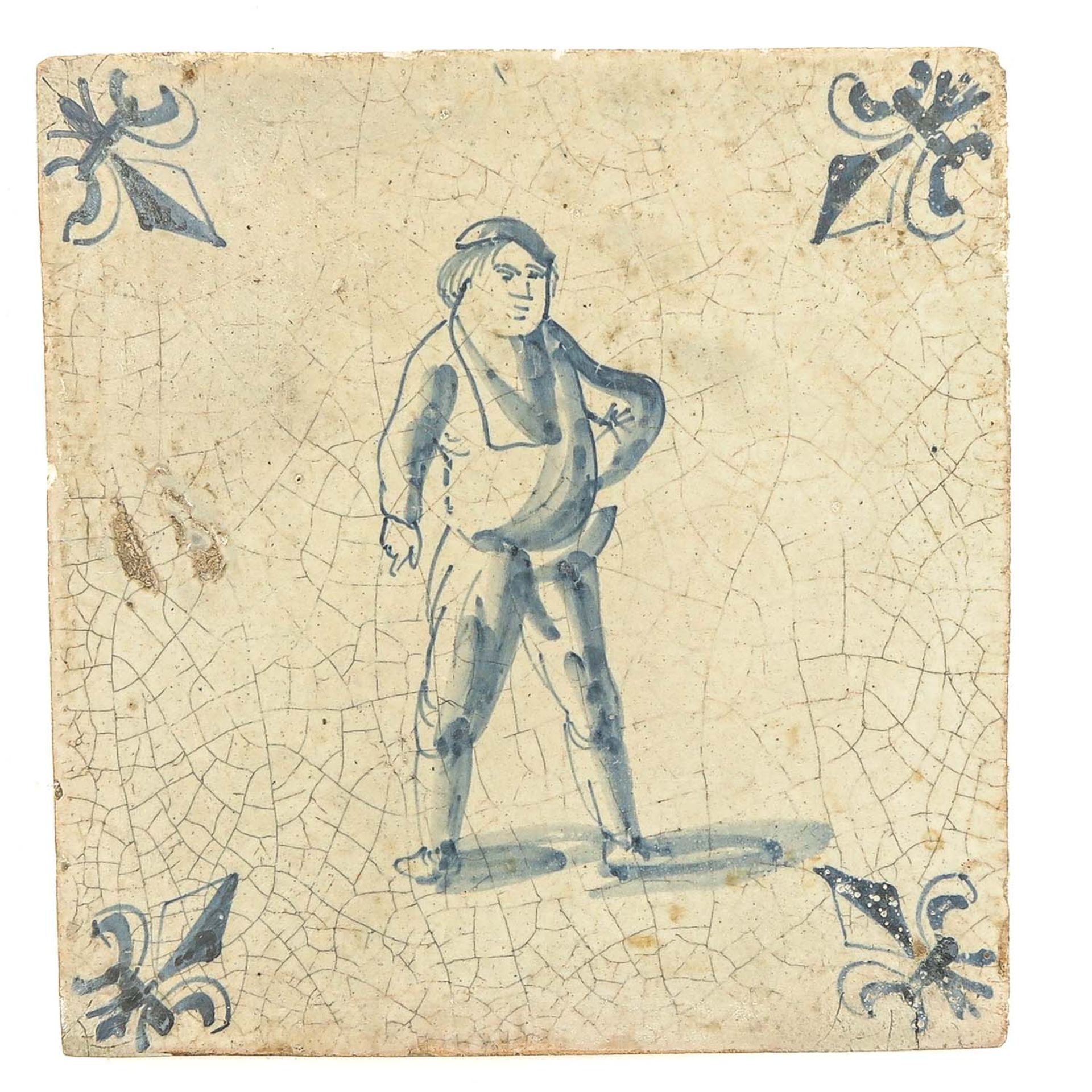 A Lot of 5 Dutch 17th Century Tiles - Bild 6 aus 7