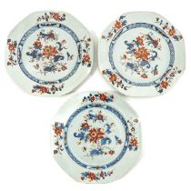 A Series of 3 Imari Plates