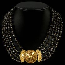 A 5 Strand Garnet Necklace on 14KG Clasp