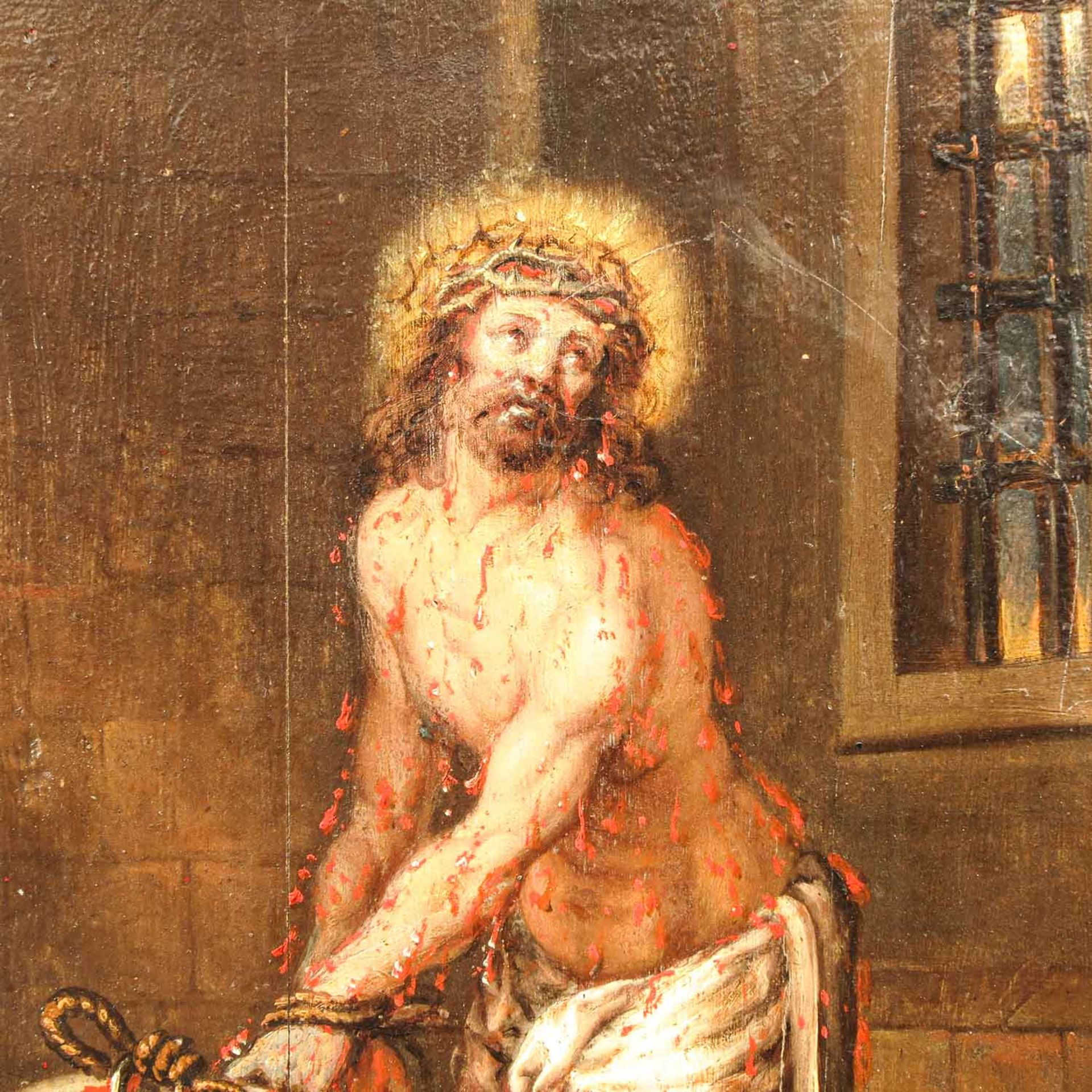 A 17th - 18th Century Religious Oil on Panel - Bild 4 aus 6