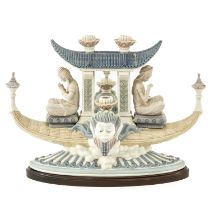 A Lladro Oriental Candle Holder Sculpture