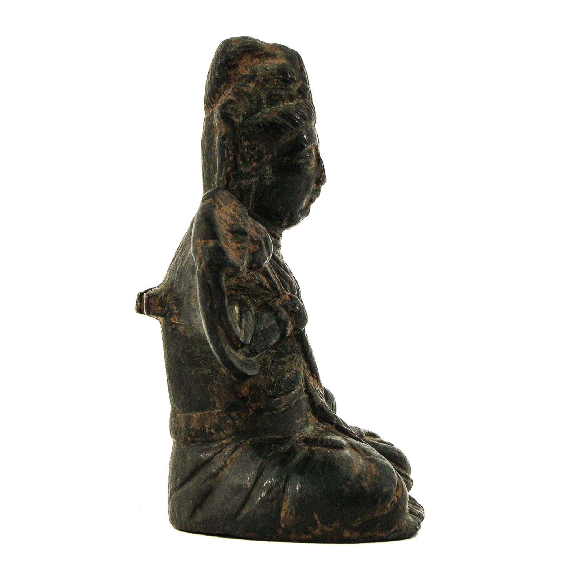 A Small Bronze Buddha Sculpture - Bild 4 aus 9