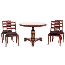 An English Mahogany Dining Table with 4 Chairs