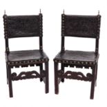 A Pair of Leather Chairs Circa 1700