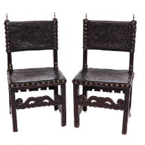 A Pair of Leather Chairs Circa 1700