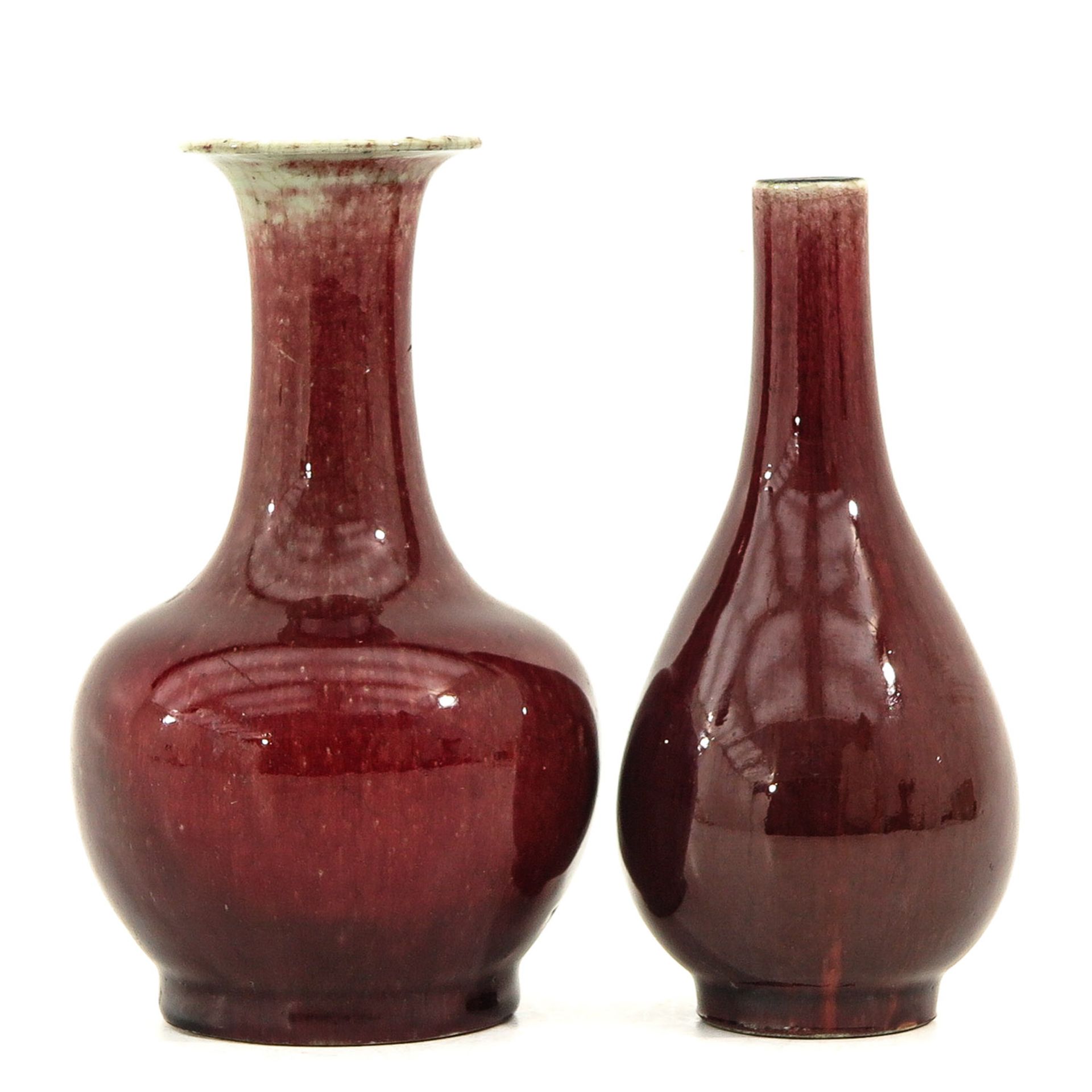 A Lot of 2 Sang de Boeuf Vases - Image 3 of 9