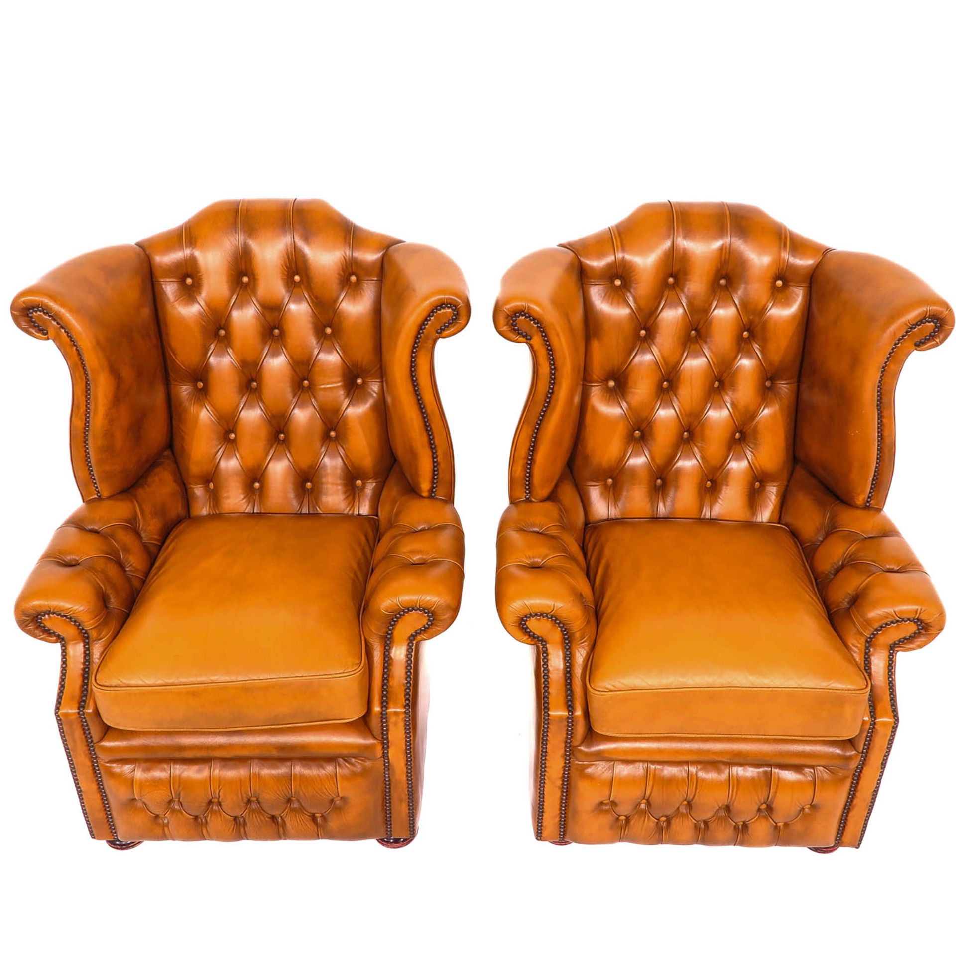 A Pair of Springvale English Chesterfield Chairs - Image 5 of 10