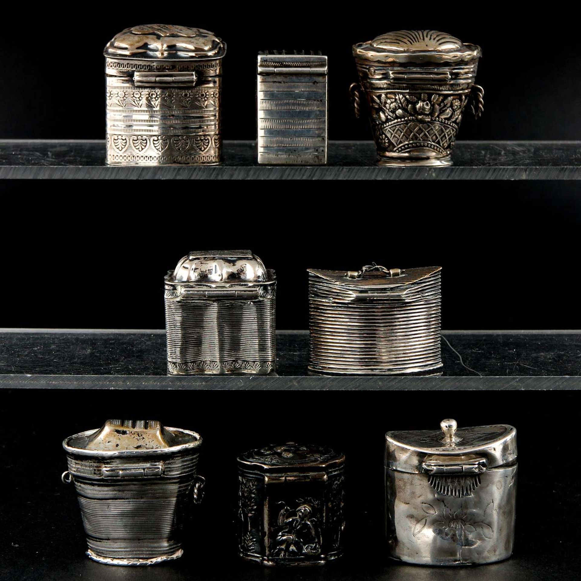 A Collection of 8 18th - 19th Century Silver Loderein Boxes - Bild 3 aus 10