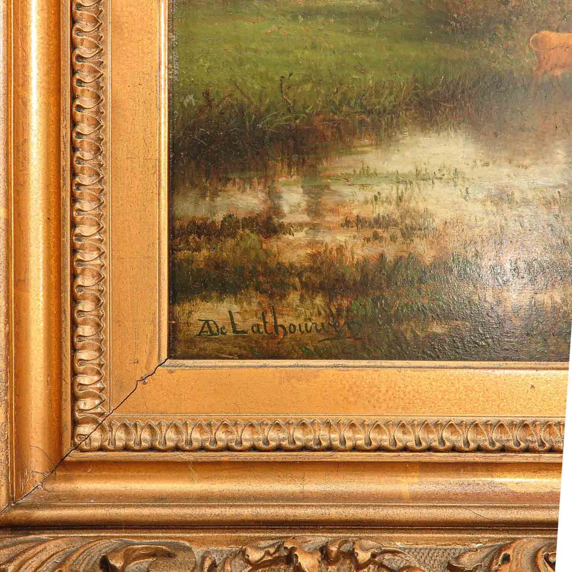 An Oil on panel Signed Auguste De Lathouwer - Bild 3 aus 6