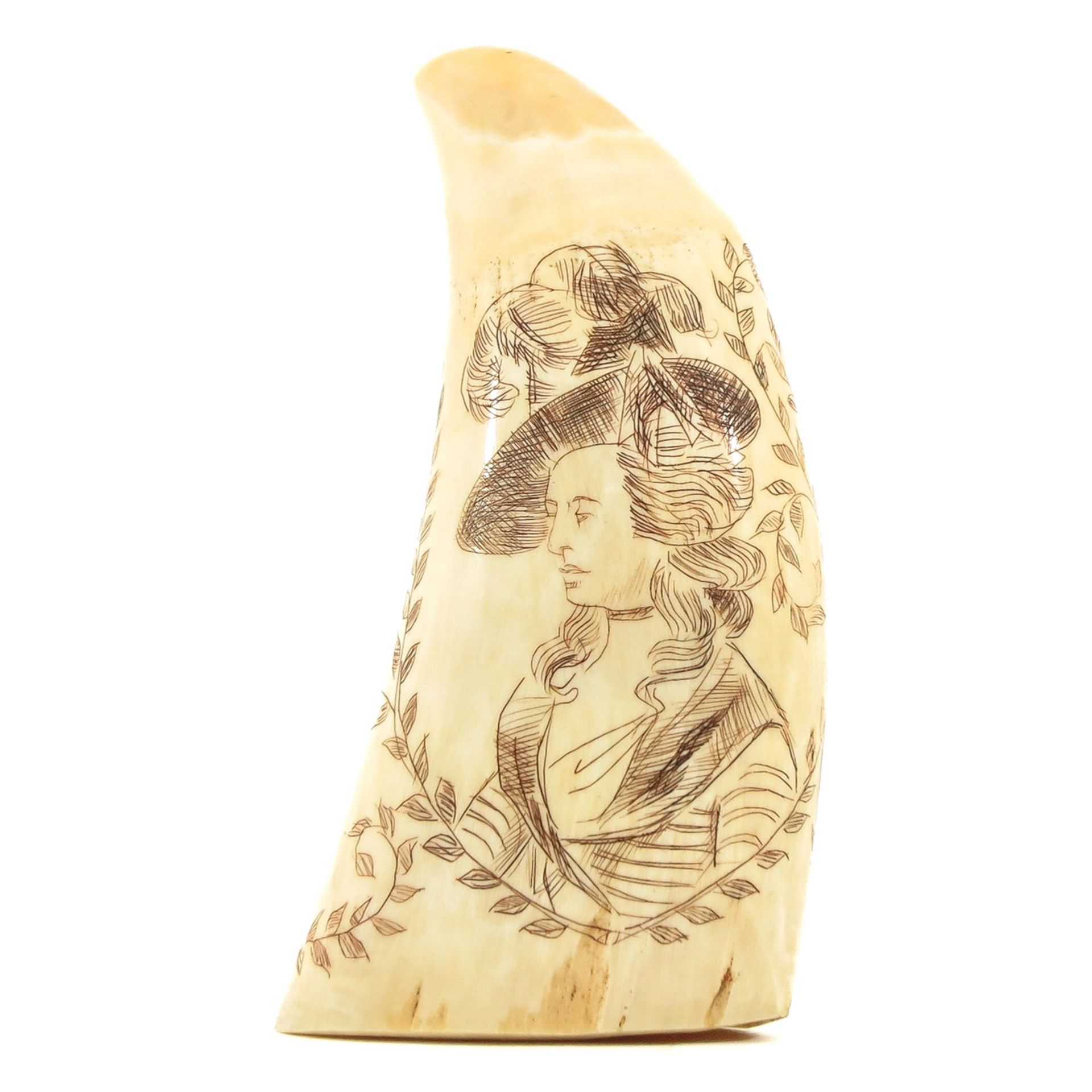 A 19th Century Scrimshaw Depicting Lady - Bild 3 aus 8