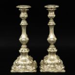 A Pair of 19th Century Silver Candlesticks