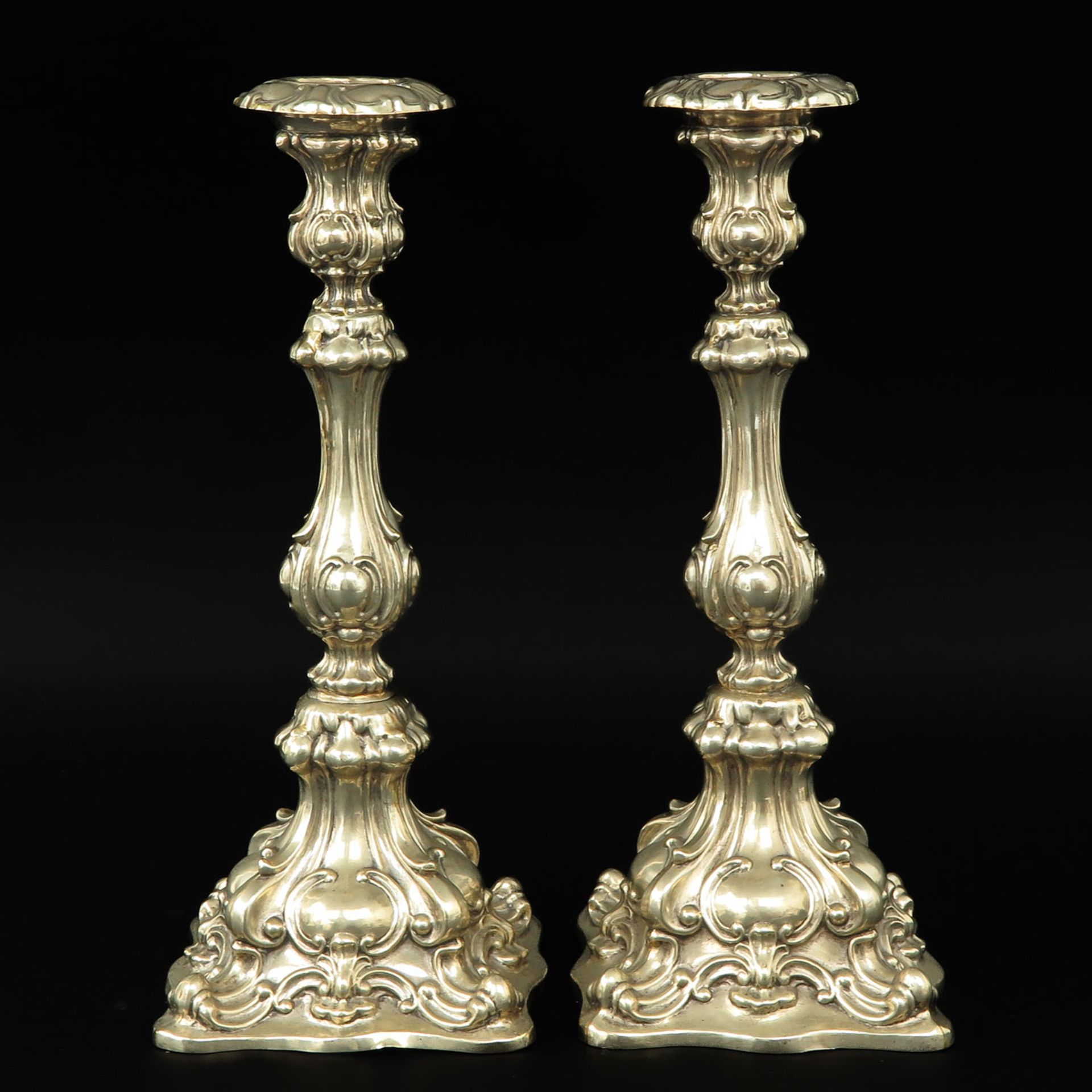 A Pair of 19th Century Silver Candlesticks