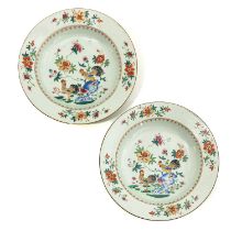 A Pair of Famille Rose Plates