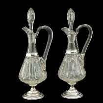 A Pair of 19th Century Crystal Carafes
