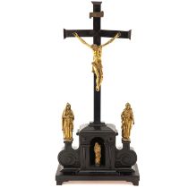 A 17th Century Ebony Wood German Altar Cross