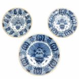 A Collection of 3 18th Century Delft Plates