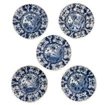 A Collection of 5 18th Century Delft Plates