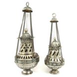 A Lot of 2 Silver Miniature Incense Burners